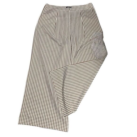 Nasty Gal Brown and White Check Ultra Wide Leg Trousers - Picture 3 of 8